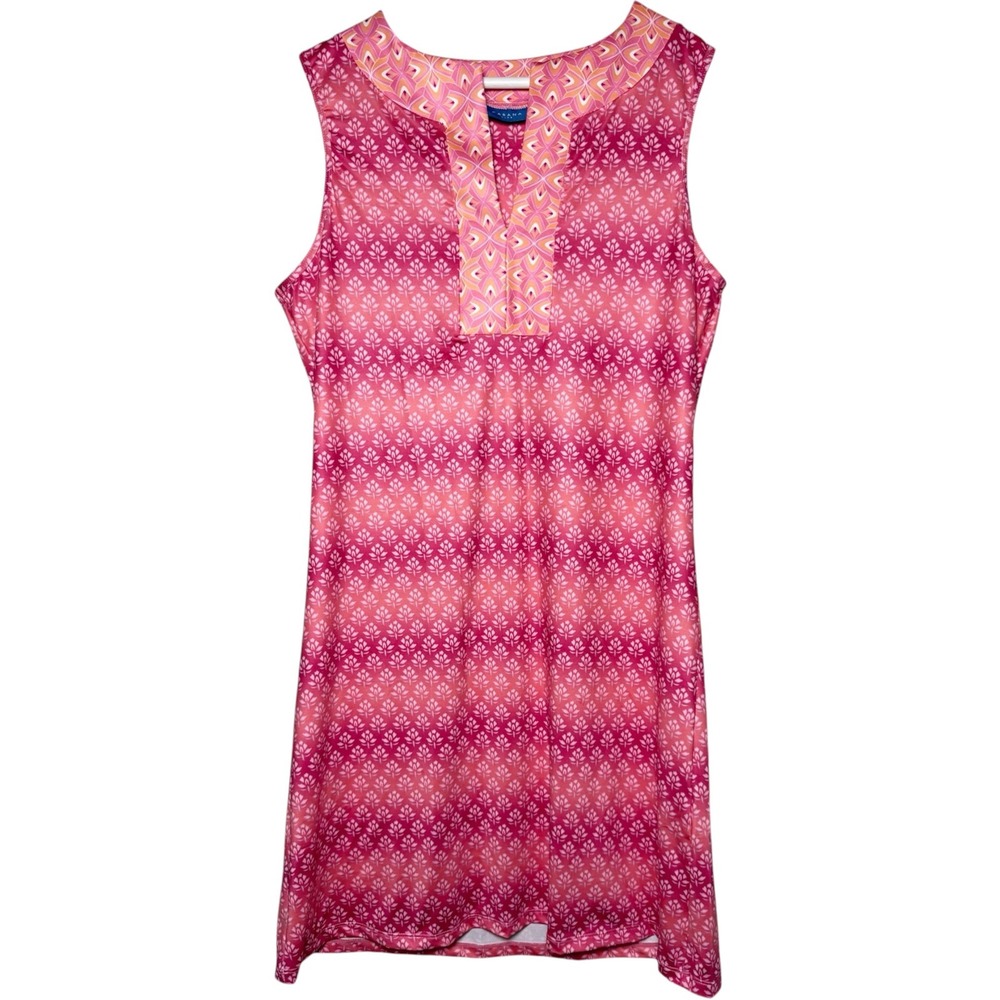 CABANA LIFE Retro Geo‎ Sleeveless Tunic Dress Pink Orange Size Medium